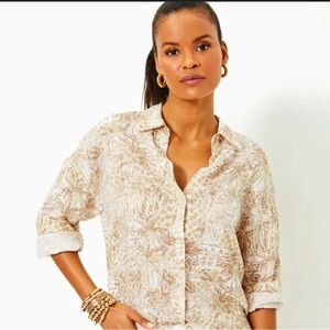 NWT lilly pulitzer stevey relaxed button down xl